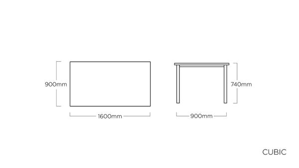 KETTLER CUBIC Dining-Tisch 160 x 90cm, silber/ Schiefer anthrazit