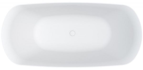 RIHO Solid Surface Bilo freistehende Badewanne 165x77cm, weiß seidenmatt BS65005