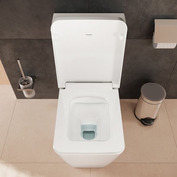 hansgrohe EluPura Q Stand-WC AquaFall Flush für aufgesetzten Spülkasten, weiß