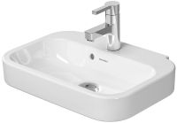 Duravit Happy D.2 Handwaschbecken rechteckig 50x36cm, mit Hahnloch und Überlauf, WonderGliss, weiß 07095000001