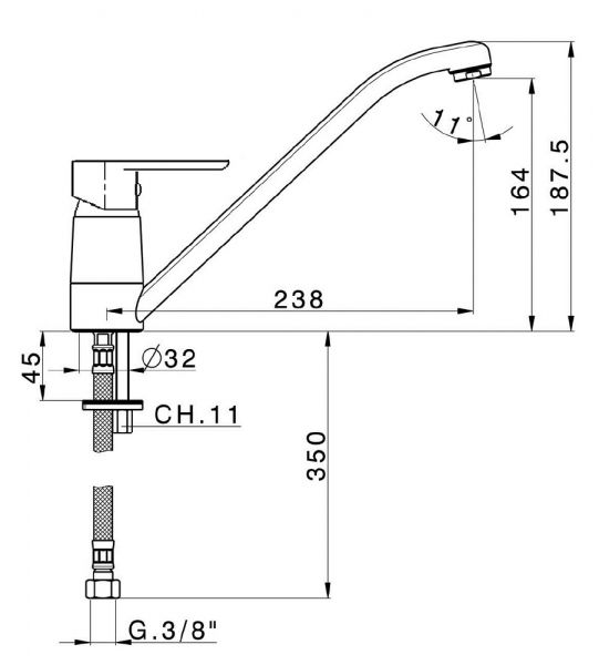 Avenarius Linie 180 Spültisch-Einhebelmischbatterie, chrom