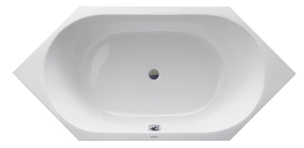 Duravit D-Code Einbau-Badewanne sechseckig 190x90cm, 2 Rückenschrägen, weiß 700138000000000