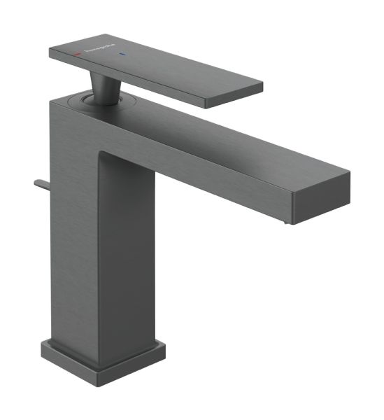 hansgrohe Tecturis E Waschtischarmatur 110 CoolStart EcoSmart+, Zugstangen-Ablaufgarnitur, brushed black chrome