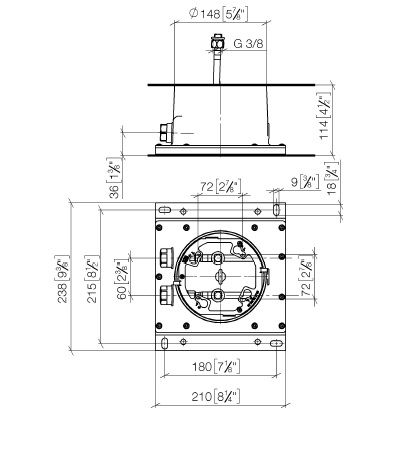 Dornbracht Serienneutral UP-Deckeneinbaukasten mit Deckenanbindung 35041970901