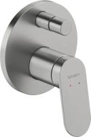 Vorschau: Duravit Wave Einhebelmischer Unterputz Set rund, edelstahl gebürstet