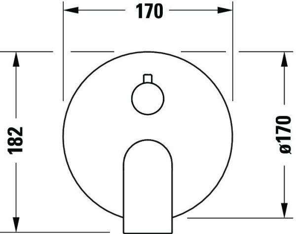 Duravit Tulum Einhebel-Wannenmischer Unterputz, chorm, TU5210012010, techn. Zeichnung