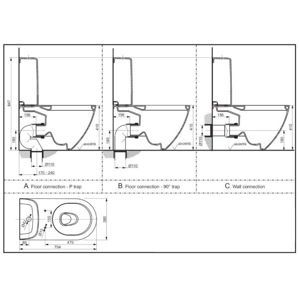 TOTO NC WC randlos Tornado Flush, Standkombination-SET, inkl. Spülkasten und WC-Sitz, weiß