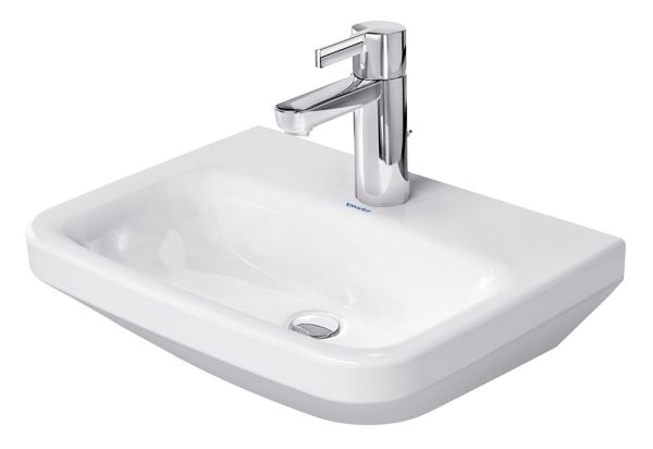 Duravit DuraStyle Handwaschbecken 45x33,5cm mit 1 Hahnloch, ohne Überlauf, weiß 0708450000