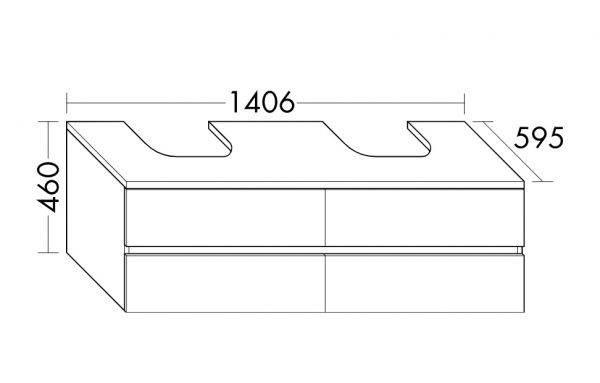 Burgbad Cube Unterschrank 140,6x59,5cm passend zu Grohe Cube, 4 Auszüge