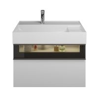 Vorschau: Burgbad Yumo Mineralguss-Waschtisch mit Waschtischunterschrank und LED-Beleuchtung, 81,5cm SFMX082F3725C0001G0179