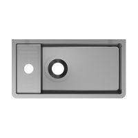 Vorschau: RIHO Solid Frosted Tiny Wash Handwaschbecken, Hahnloch links