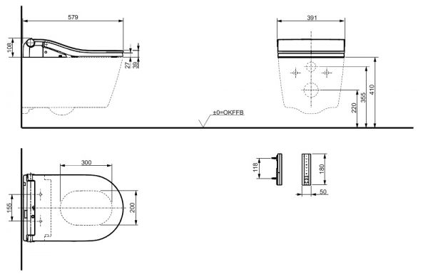 TOTO WASHLET RW inkl. Fernbedienung, weiß