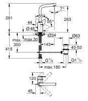 Vorschau: Grohe Eurodisc Cosmopolitan Einhand-Waschtischbatterie mit Ablaufgarnitur, L-Size, chrom