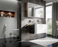 Vorschau: emco loft Doppelglashalter Kristallglas satiniert, gold poliert