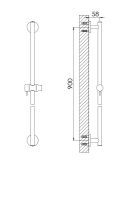 Vorschau: Steinberg Brausestange 90cm mit Gleiter, chrom 1001623