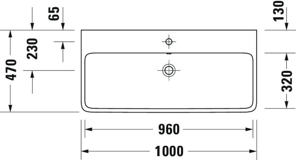 Duravit Qatego Aufsatzwaschtisch 100x47cm ohne Hahnloch, geschliffen, HygieneGlaze, weiß