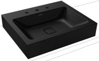 Vorschau: Kaldewei Cono Aufsatzwaschtisch 60x50x12cm, mit Perl-Effekt Mod.3085 3 Hahnloch schwarz matt