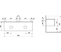 Vorschau: Laufen IL BAGNO ALESSI One Schubladenelement 1600, Ausschnitt links & rechts, zu WT H818975/6/7/8