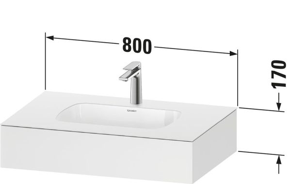 Duravit Qatego Einbauwaschtisch mit Konsole 80x55x17cm