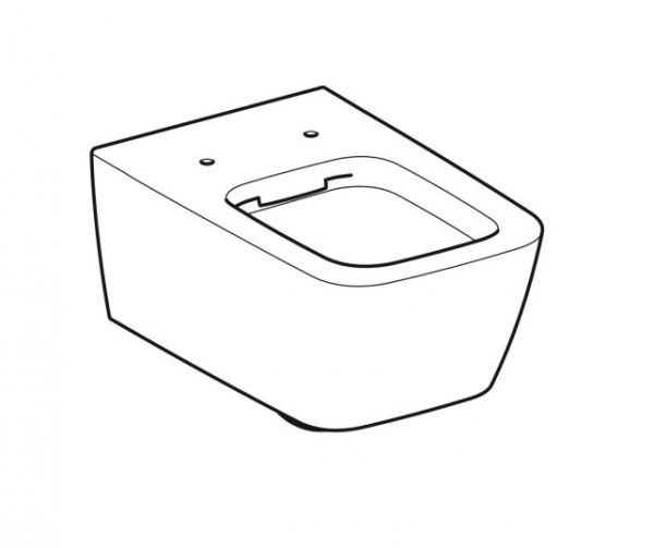 Geberit iCon Square Wand-WC Tiefspüler, geschlossene Form, Rimfree, weiß