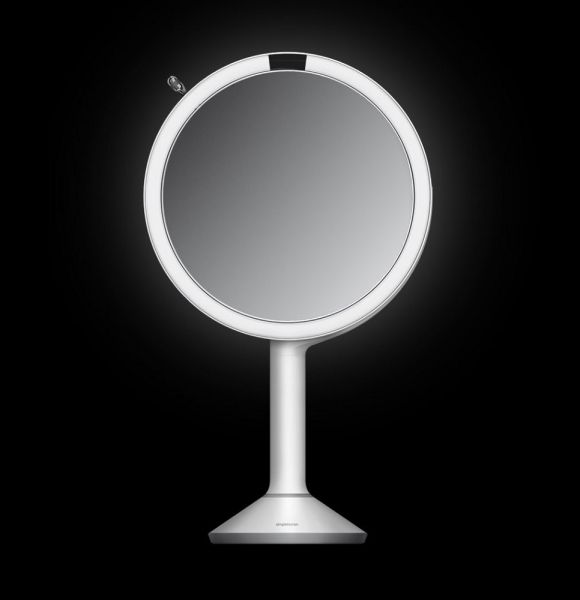 simplehuman Stand-Sensorkosmetikspiegel Ø20cm trio mit Touch-Helligkeitsregelung