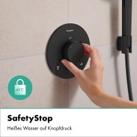 Vorschau: hansgrohe Ecostat Comfort S Thermostat, 2 Funktionen mit Sicherungskombination, schwarz matt