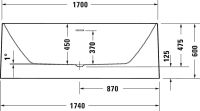 Vorschau: Duravit DuraFoga freistehende Badewanne rechteckig 170x70cm, weiß