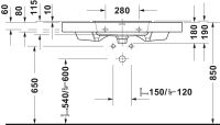 Vorschau: Duravit Balcoon Waschtisch 100cm mit Ablagefläche, weiß matt