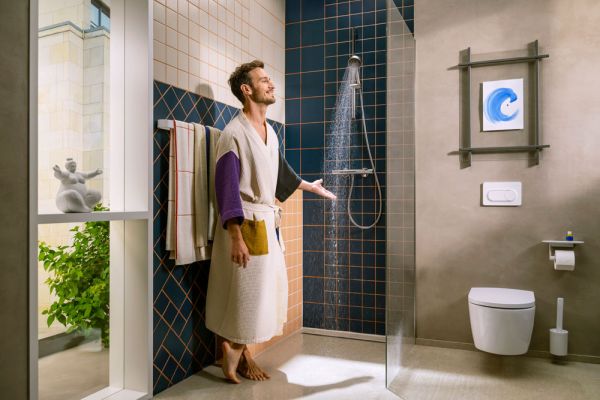 hansgrohe Activera Select S Brausesystem Aufputz mit Thermostat, EcoSmart, chrom