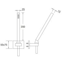 Vorschau: Steinberg Stabhandbrausegarnitur, mit Wandhalter & Metallbrauseschlauch 1,50m, schwarz matt