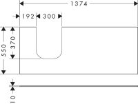 Vorschau: Hansgrohe Xevolos E Konsole 137cm für Aufsatzwaschtisch links 50cm