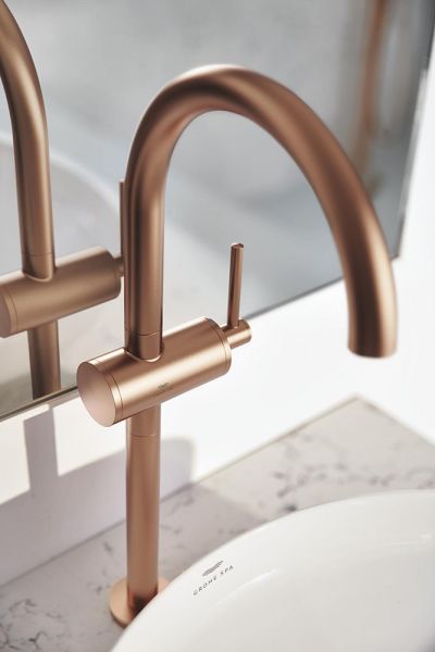 Grohe Atrio Waschtischarmatur XL-Size für freistehende Waschschüsseln, mit Push-Open, warm sunset gebürstet 24365DL0