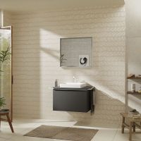 Vorschau: Hansgrohe Xelu Q Aufsatz-Handwaschbecken 50x48cm mit Hahnloch, ohne Überlauf, geschliffen, weiß