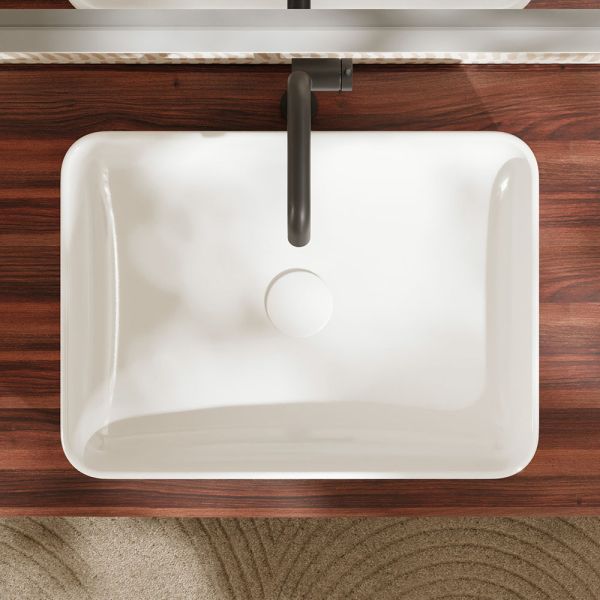 Hansgrohe Xuniva Q Aufsatz-Waschtisch 55x40m ohne Hahnloch, ohne Überlauf, weiß