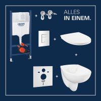 Vorschau: Grohe Solido Compact 5-in1 WC-Set mit Even Drückerplatte, Soft-Close-WC-Sitz, weiß