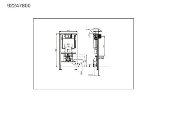 Villeroy&Boch ViConnect WC-Vorwandelement für Trockenbau, niedrig, Bauhöhe 98cm 922478001