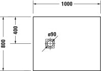 Vorschau: Duravit Sustano Duschwanne 100x80cm, rechteckig, schneidbar tech. Zeich.