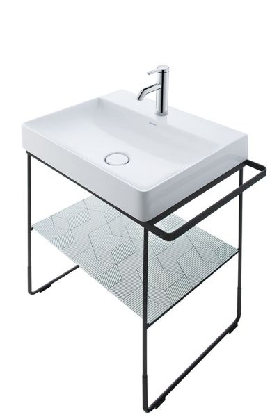 Duravit Dura Square Metallkonsole bodenstehend/Wandmontage, zu Waschtisch 235350, schwarz matt