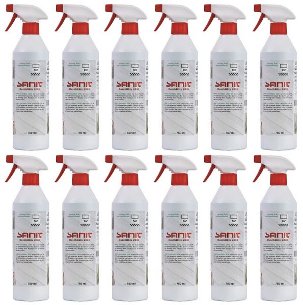 SANIT DuschBlitz 2000 750ml Set bestehend aus 12 Flaschen