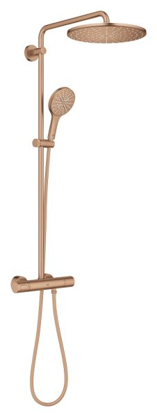 Grohe Rainshower SmartActive 310 Duschsystem mit Thermostat, rund, warm sunset gebürstet 26836DL0