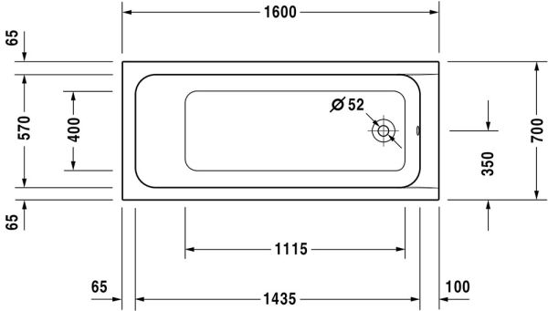 Duravit D-Code Einbau-Badewanne rechteckig 160x70cm, weiß