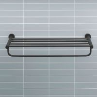 Vorschau: Duravit D-Code Handtuchablage mit Handtuchhalter 65cm, schwarz matt