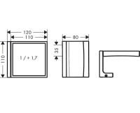 Vorschau: Axor Universal Rectangular Rasierspiegel, 1,7-fache Vergrößerung, neigbar, stainless steel optic