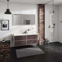 Vorschau: Hansgrohe Xevolos E Unterschrank 137cm für Aufsatzwaschtisch rechts mit Konsole, 4 Schubkästen