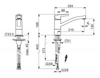 Vorschau: Hansa Hansapaleno Spültisch-Einhand-Einlochbatterie, Niederdruck, 215mm, chrom