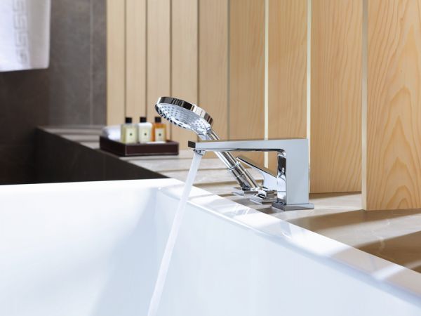 Hansgrohe Metropol 3-Loch Einhebel-Wannenrandmischer mit Hebelgriff, chrom