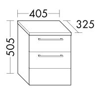 Burgbad Crono Unterschrank mit 2 Auszügen, 40,5x50,5cm SEUP040F1786G0141