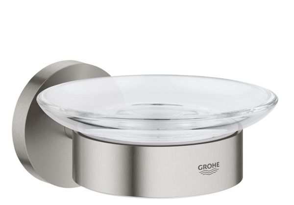 Grohe QuickFix Start Seifenschale mit Halter, zum Kleben oder Bohren, supersteel 41193DC0