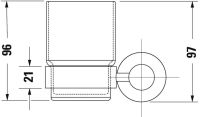 Vorschau: Duravit D-Code Zahnputzbecher wandhängend, links, chrom 0099191000