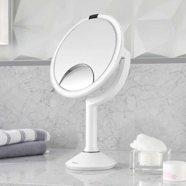 simplehuman Stand-Sensorkosmetikspiegel Ø20cm trio mit Touch-Helligkeitsregelung